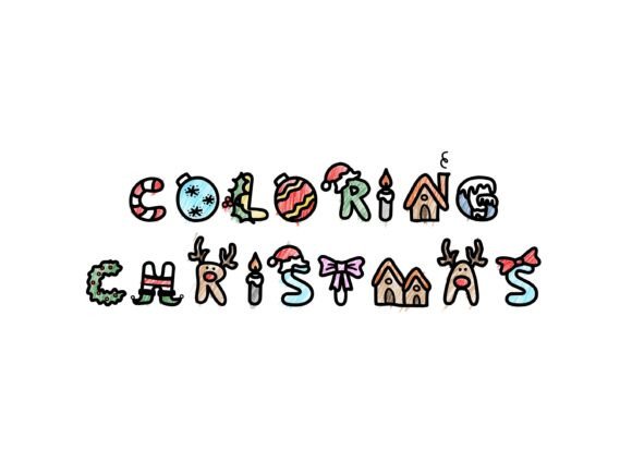 Coloring Christmas Font