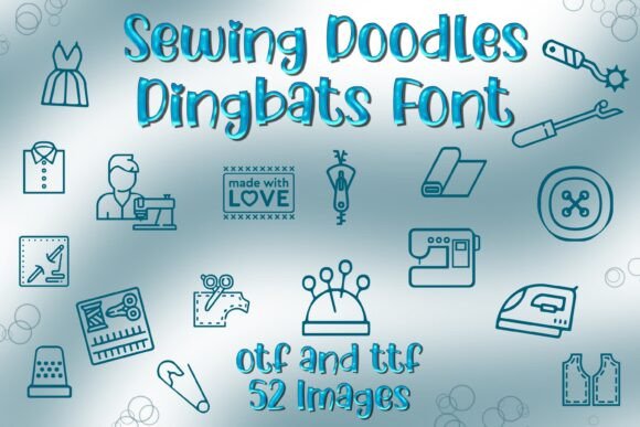 Sewing Doodles Font for Creative Projects
